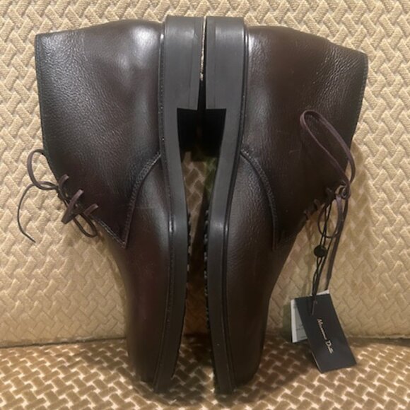 Massimo Dutti Nappa Rich Brown Leather Lace Up Cushioned Safari Boots New main image 5